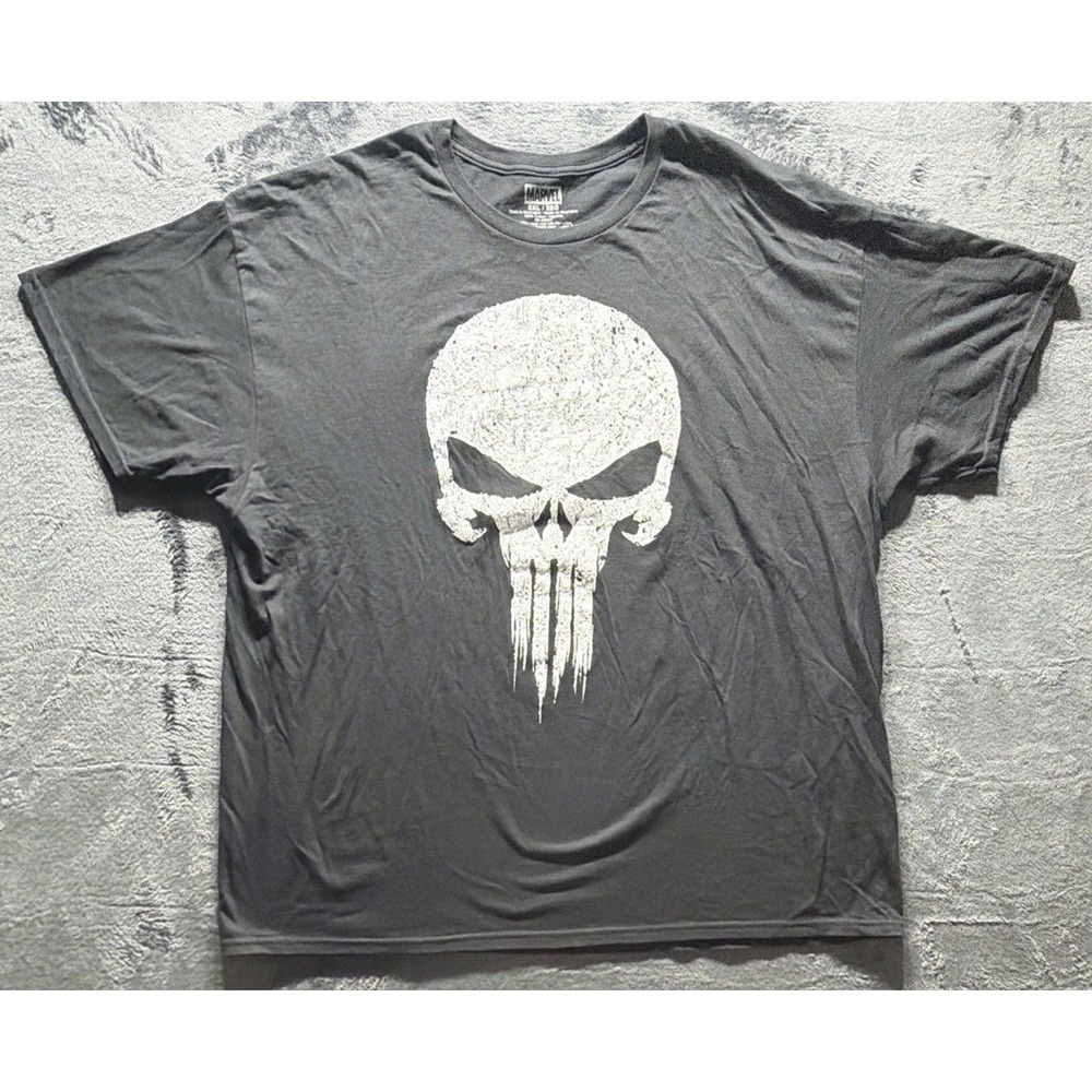 Marvel Punisher Textured Graphic T-Shirt. Black Adult Sz. 2XL